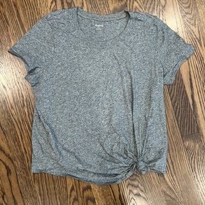 Madewell Cotton Side-Tie Gray Short Sleeve T-Shirt. Size Large